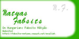 matyas fabsits business card